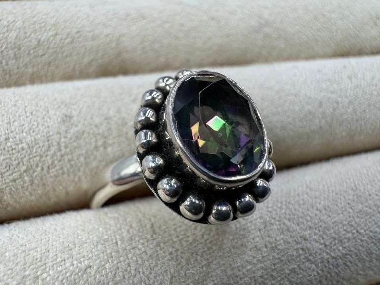 Sterling Silver Mystic Quartz Ring Size 7