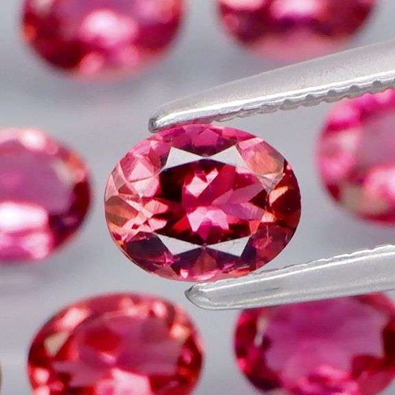 Violet pink! Untreated! 3.21ct REAL Tourmaline set!!!
