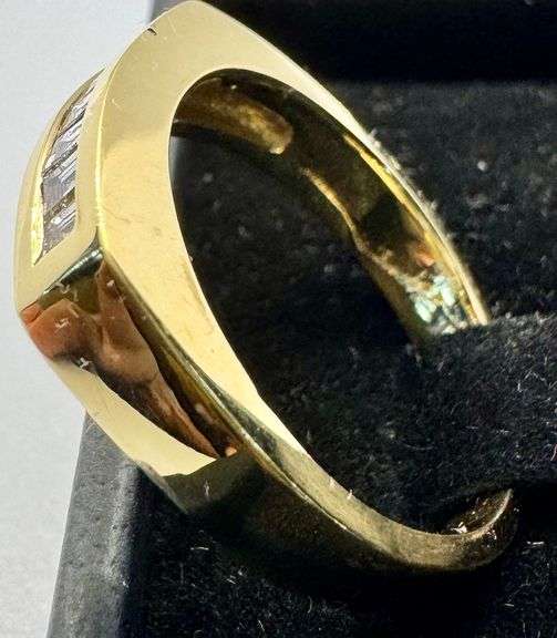 14K Yellow Gold Baguette Cut Diamond Ring