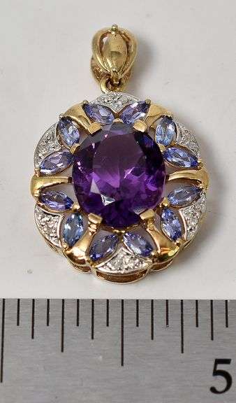 Brilliant Amethyst Pendant in 10K Yellow Gold