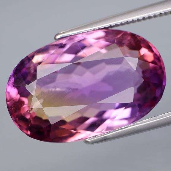 Top color! 9.47ct untreated real Bolivian Ametrine