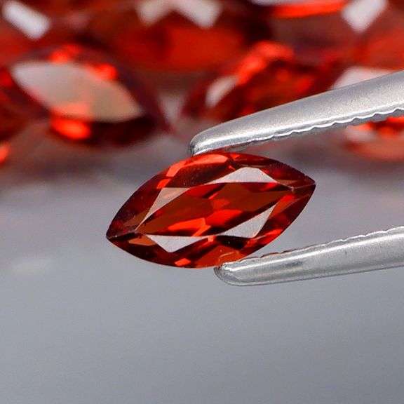 Premium 6.65ct marquise cut cherry red Garnet set