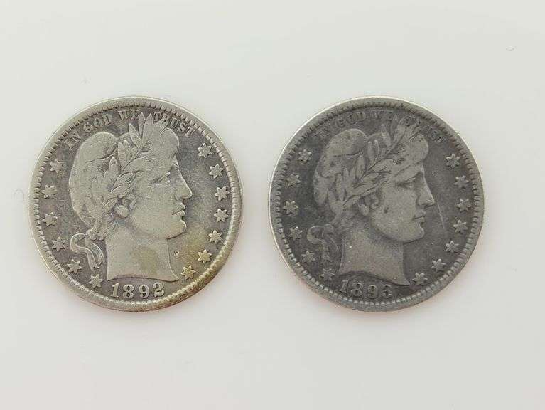 1892 O & 1893 Barber Quarters, Circulated "Better Dates"