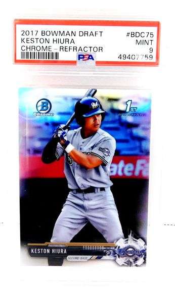 Keston Hiura 2017 Bowman Draft Baseball Card, Mint 9