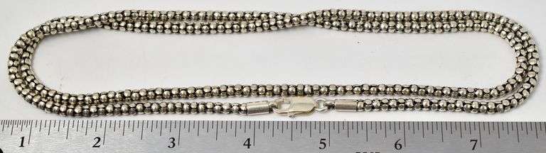 Popcorn Chain Necklace in Sterling Silver