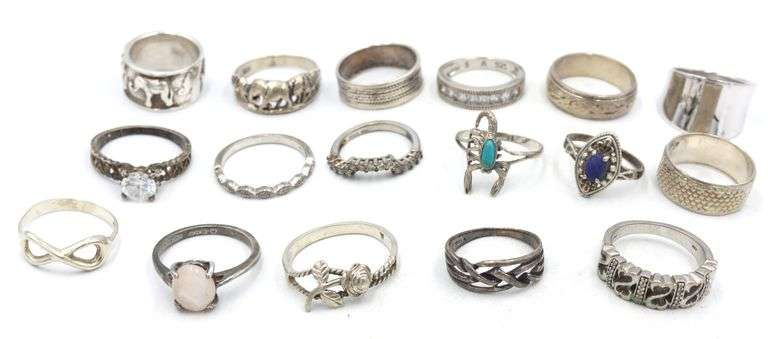 Group lot of Vintage 925 sterling silver rings