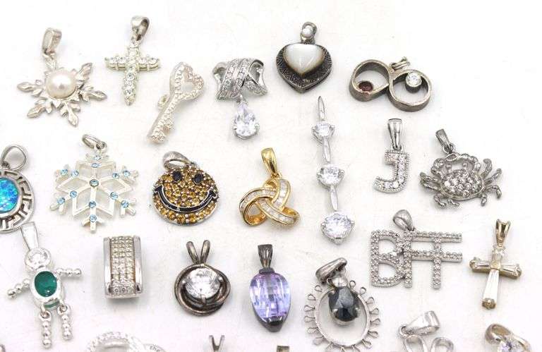 Group lot of Vintage 925 sterling silver pendants