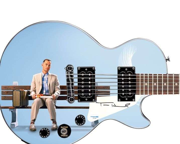 Tom Hanks Signed Custom 1/1 Forrest Gump Epiphone Graphics Guitar ACOA