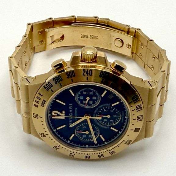 18K Solid Gold Bvulgari Chronograph Watch