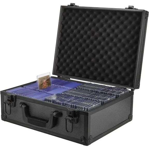Premium Black Aluminum Trading Card Storage Case