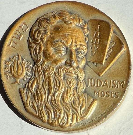 1971 Parcel Gilt Theodore Hertzl Israel .999 Silver