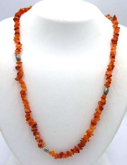 Coral beaded necklace
