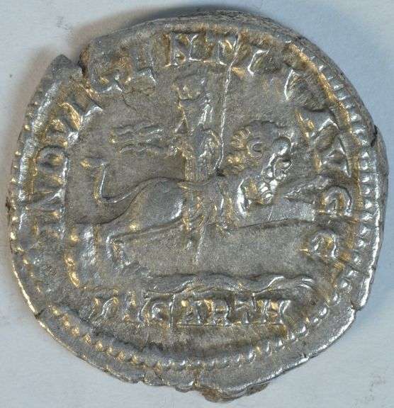 Very Scarce Caracalla Roman Silver Denarius with Lion reverse, 198-217 AD.