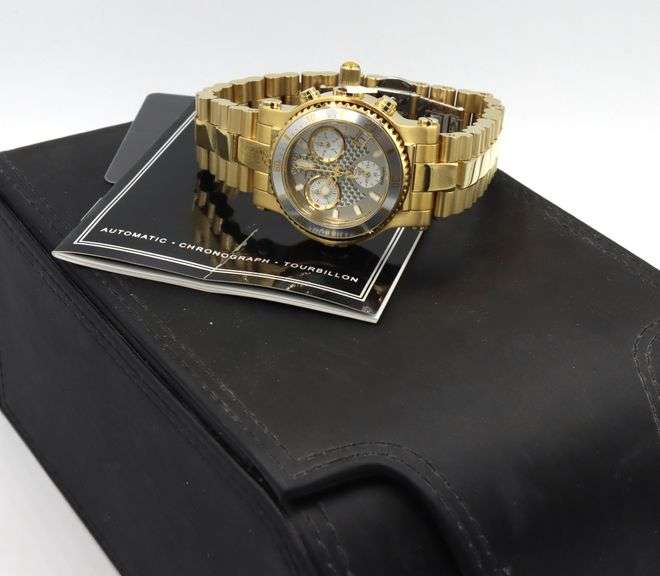 Renato Colleziioni T-Rex grand diver quartz limited edition diamond accent gold tone watch