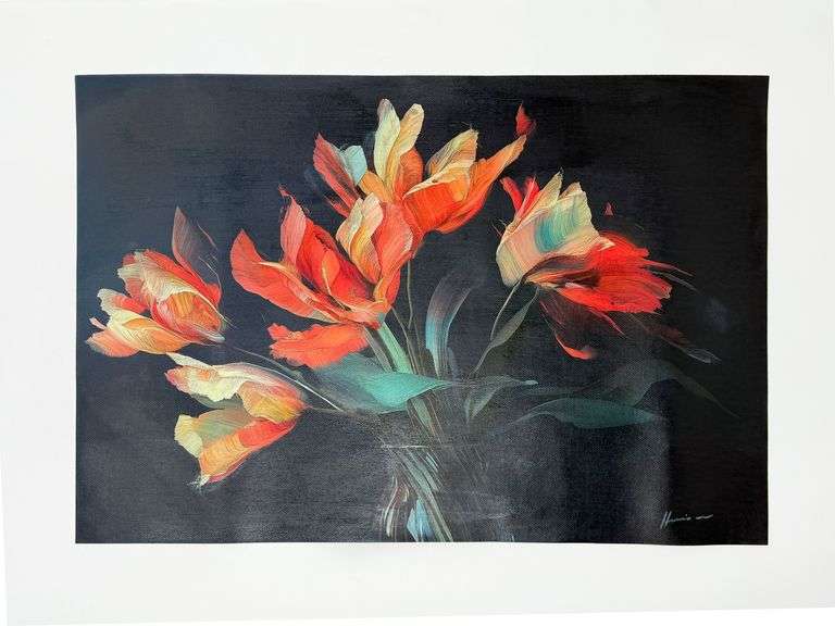 Flowers Still Life Signed Giclee by Horacio