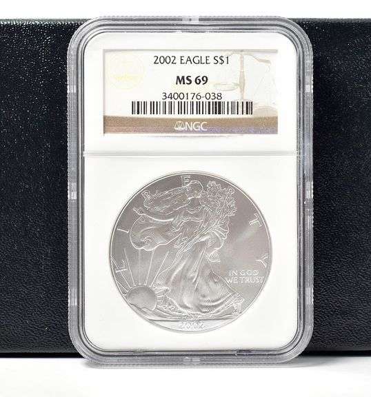 2002 $1 American Silver Eagle Dollar NGC MS69