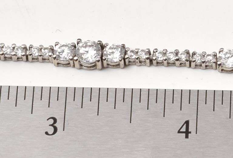 CZ Gemstone Bracelet in Sterling Silver