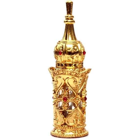 Gold Palace-Style Perfume Bottle with Rhinestones