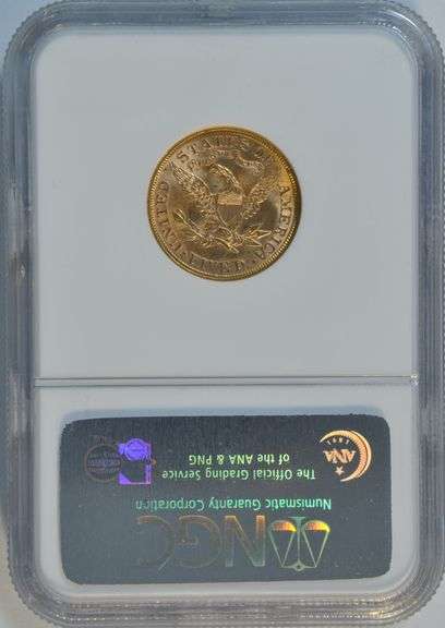 Lively choice BU 1893 US $5 Liberty Gold Piece. NGC MS63