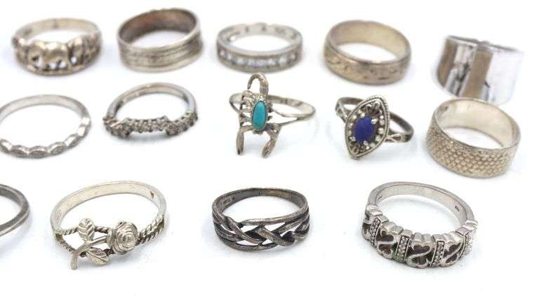 Group lot of Vintage 925 sterling silver rings
