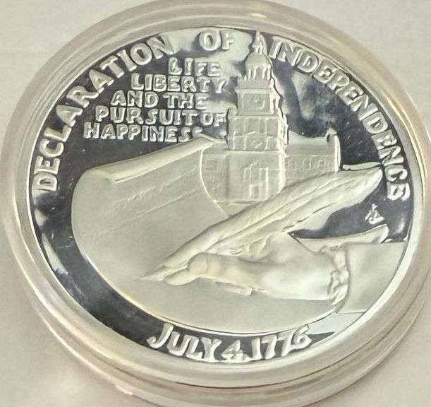 Thomas Jefferson Sterling  Silver Proof Cameo Bicentennial Medal