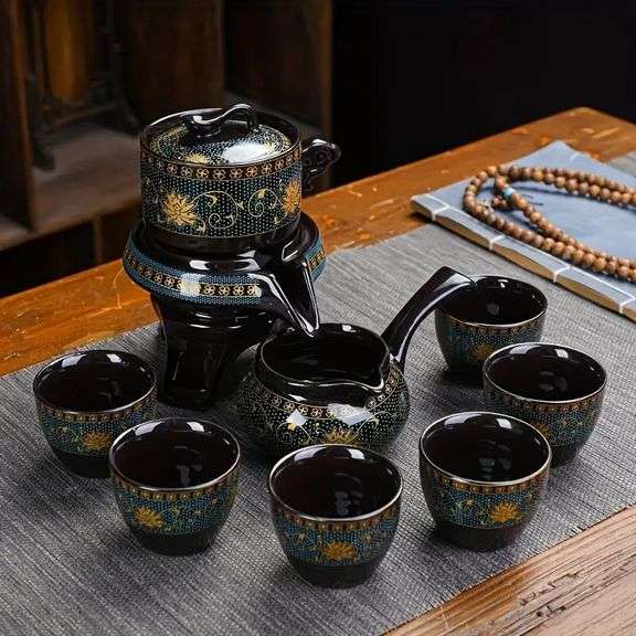 Rotating Stone Mill Design Kung Fu Tea Set
