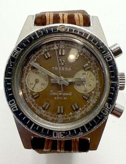 Collector's Vintage Tressa 'Sea Tempest' 38mm Hand Winding Chronograph