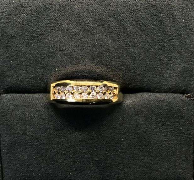 MEN’S 14K YELLOW GOLD NATURAL DIAMOND WEDDING BAND