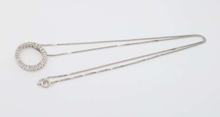 Oval Diamond Pendant Necklace