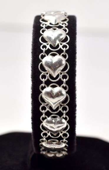Heart Link Bracelet in Sterling Silver
