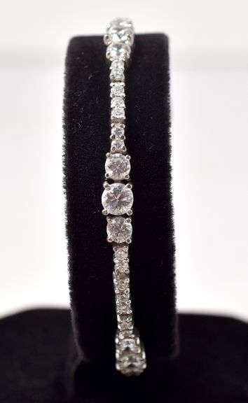 CZ Gemstone Bracelet in Sterling Silver