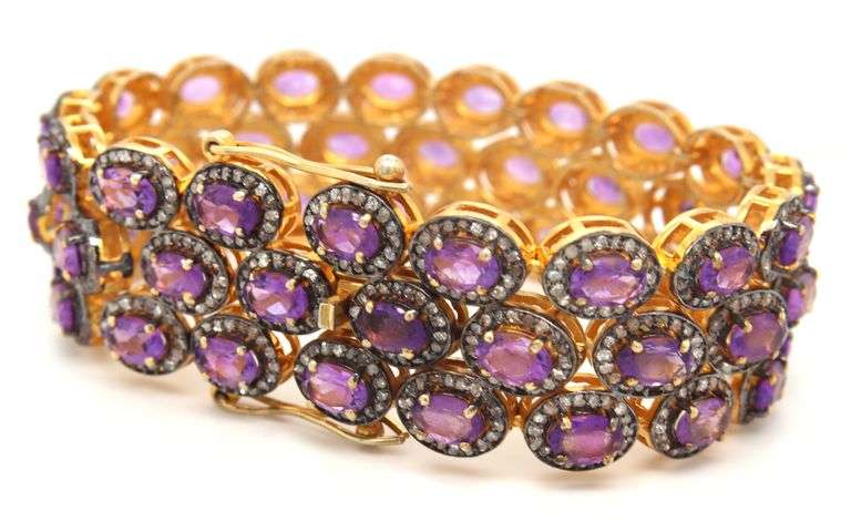 Opulent Brand New European Direct From Manufacturer 22.62CTW Oval Shaped Emerald-Cut Amethyst & 6.33