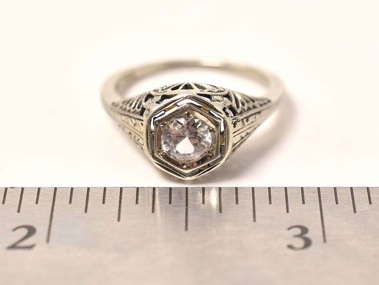 Mesmerizing White Sapphire Ring in 14K Yellow White Gold