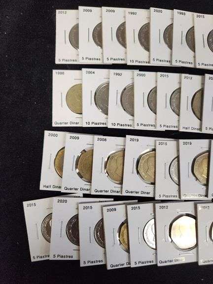 Lot Of 63 Coins From Jordan In Cardboard Holders