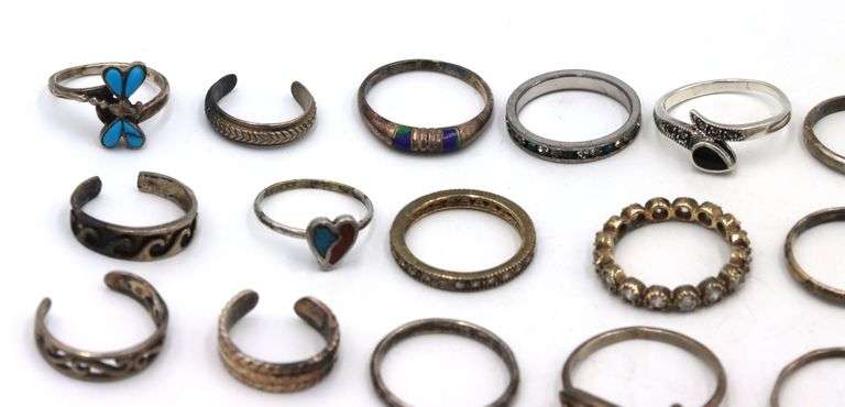 Vintage 925 sterling silver group lot of rings