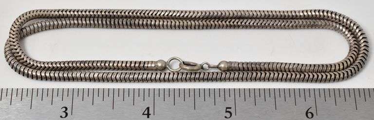 Snake Chain Link Necklace in Sterling Silver