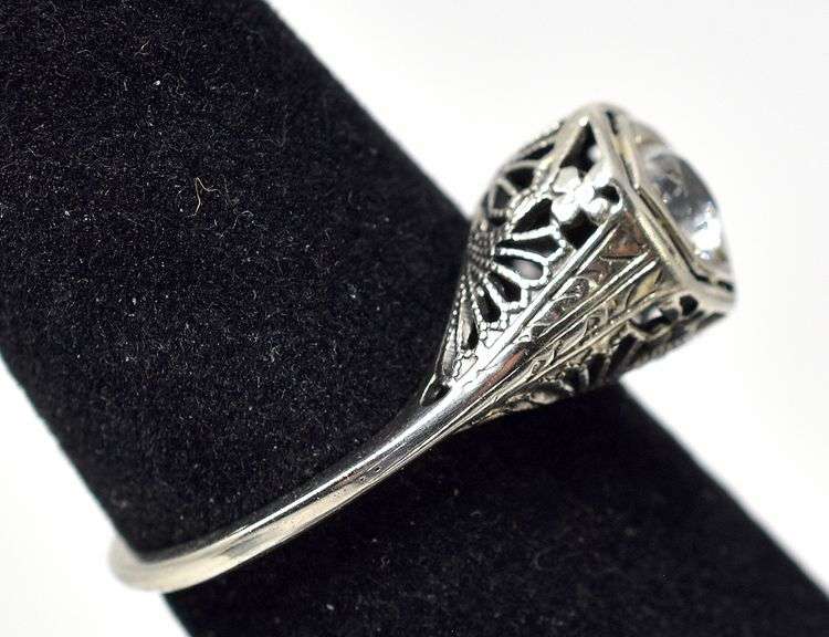 Mesmerizing White Sapphire Ring in 14K Yellow White Gold