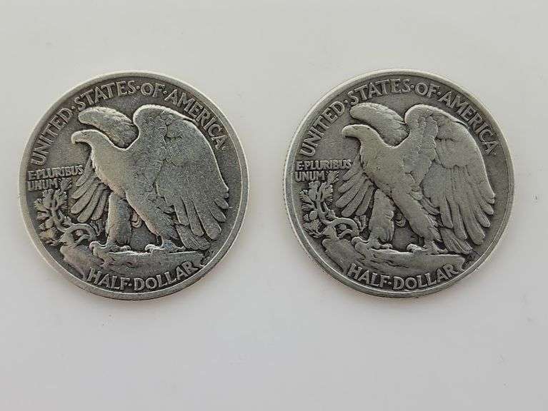 1934 & 1945 Walking Liberty Half Dollars, Circulated