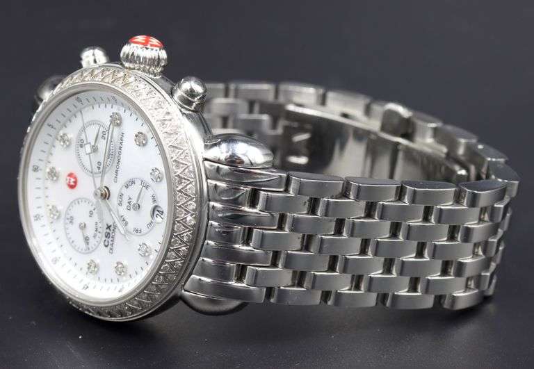 Michele diamond accent CSx36 quartz mother of pearl dial watch