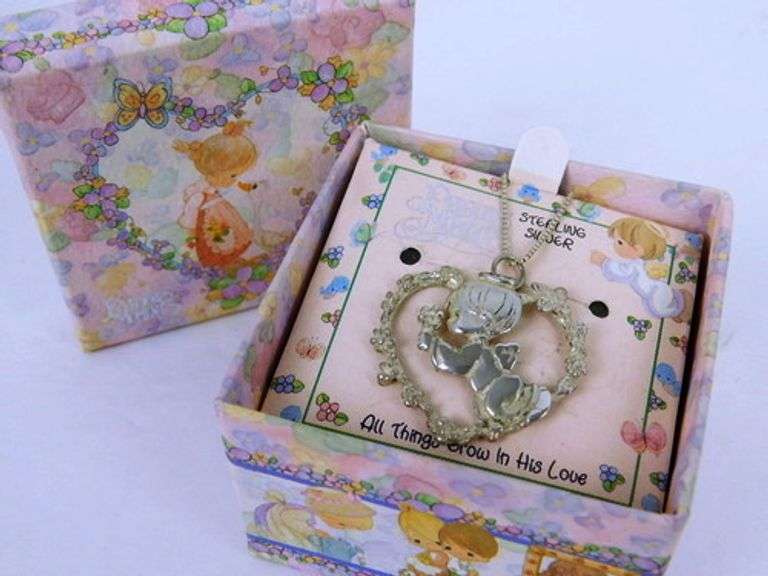 Vintage Precious Moments Sterling Heart Necklace w/Box