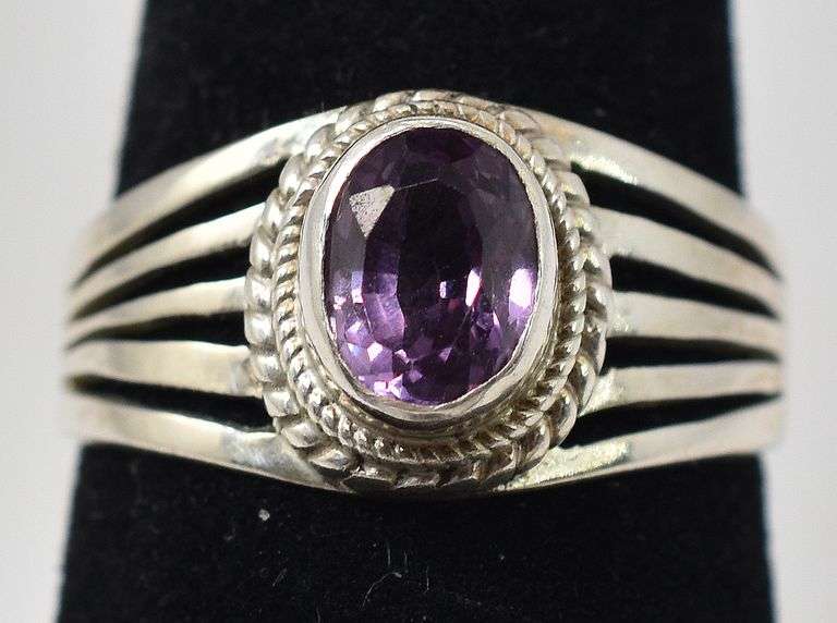 Amethyst Gemstone Ring in Sterling Silver