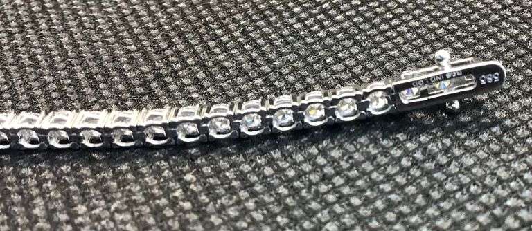 14K WHITE GOLD LAB DIAMOND BRACELET