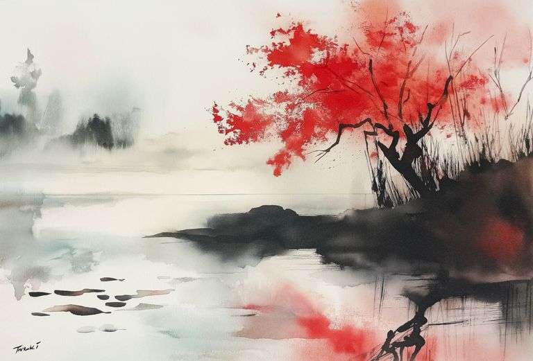Japanese Mixed Media Artist Signed