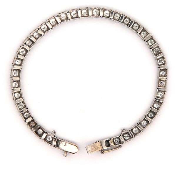Vintage 2.65ctw Diamond Milgrain Tennis Bracelet in 14K