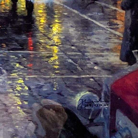 Carmel, Sunset on Ocean Ave by  Kinkade (1958-2012)