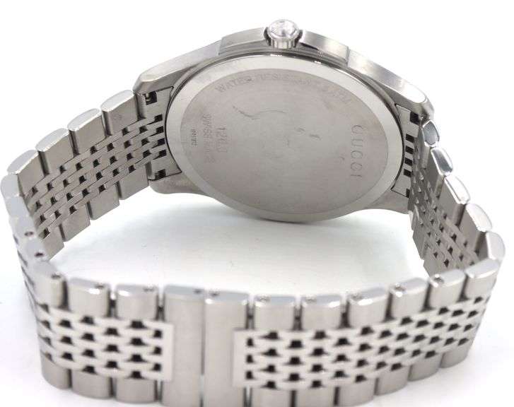 Gucci G timeless quartz brown dial watch