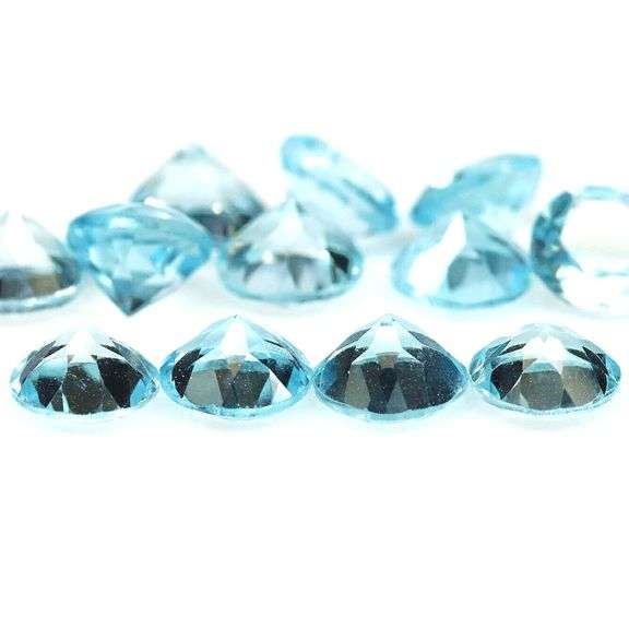 Matched! 12 piece 12.09ct full fire sky blue Topaz set!