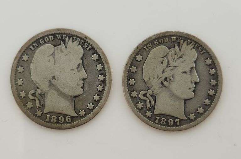 1896 & 1897 Barber Quarters, Circulated