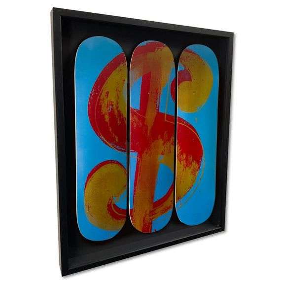 Dollar Sign Skateboard Triptych by Warhol (1928-1987)