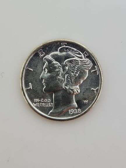 1938 Philadelphia Mercury Dime, UNC